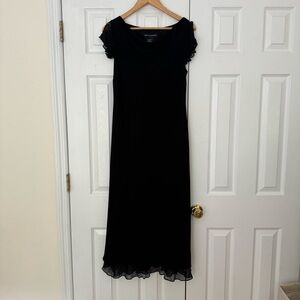 Vintage Jones New York Black Flutter Sleeve Dress
